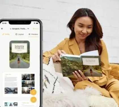 travel diaries app and printed book