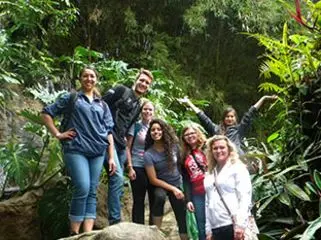 USAC students exploring the Old-Growth Forest in Costa Rica.