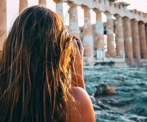 Girl at parthenon