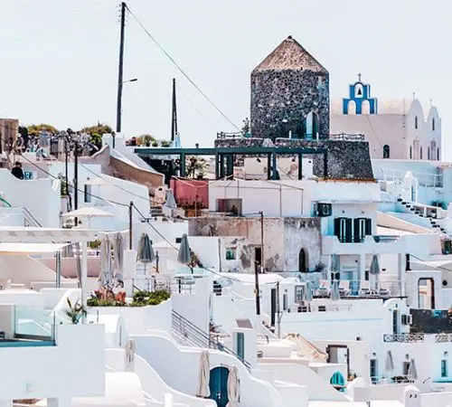 All white buildings in Greece