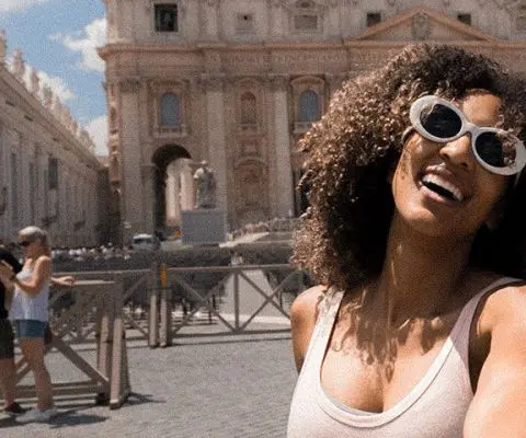 tourist enjoying italy