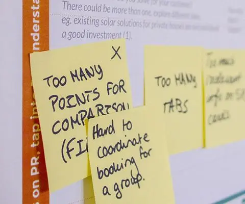 post it notes in the white board