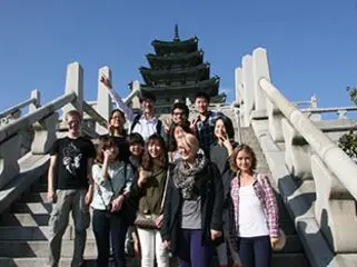 USAC students visiting one of Korea's temples.