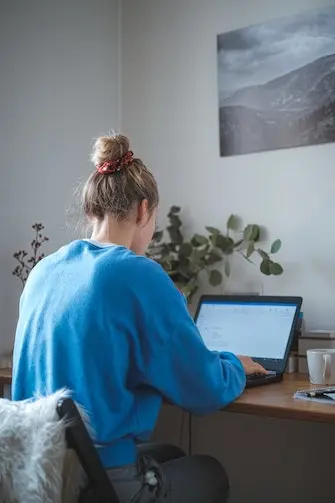 person sitting at a computer