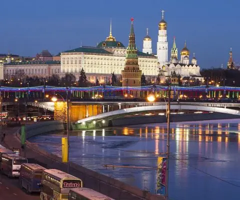 View of Moscow, Russia at night