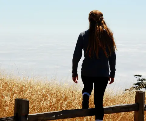 Overlooking a sea of clouds