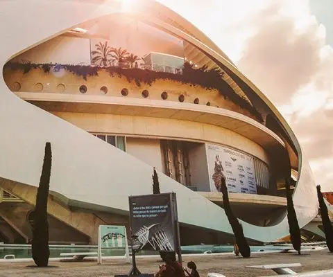 Architecture of Ciudad de las artes in Valencia spain