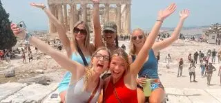 HISA study abroad students at Paros